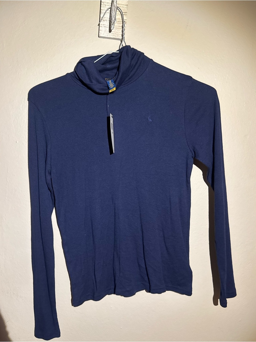 Polo by Ralph Lauren Navy Roll Neck Long Sleeve Top